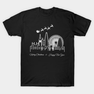 Merry Christmas Happy New Year London United Kingdom T-Shirt